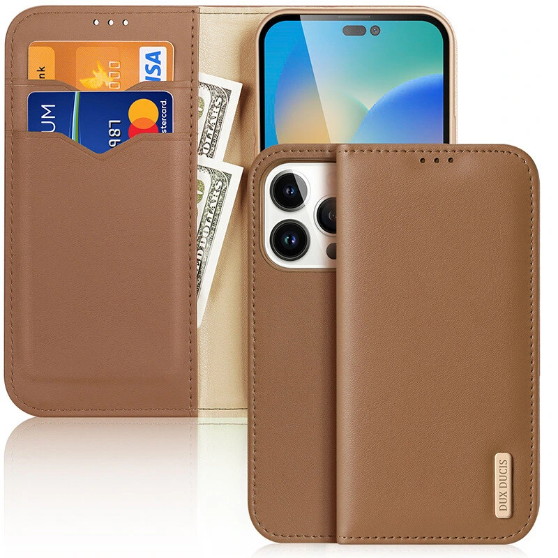 iPhone 16 Plus Fodral Äkta Läder - Brun