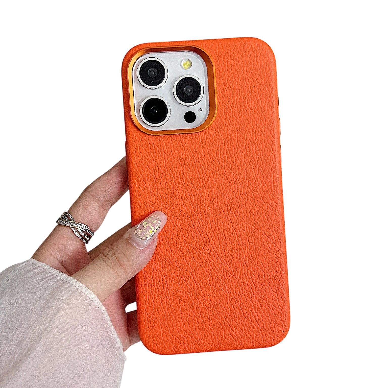 iPhone 16 Plus Skal Läder - Hermes Orange