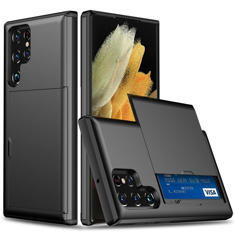 Samsung Galaxy S21 Ultra Skal med Kortfack - Svart