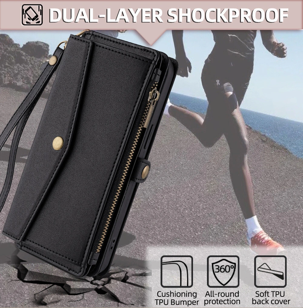 Samsung Galaxy S25 Ultra Multifunktionellt Fodral med Kortfack - Vinröd