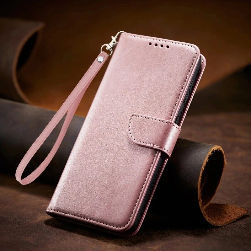 Samsung Galaxy S25 Ultra Fodral med Kortfack och Handrem - Rosa