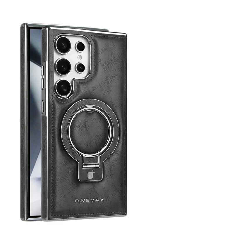 Premium Samsung Galaxy S25 Ultra Skal med Stativ - Svart